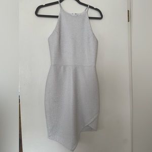 Top shop silver metallic asymmetrical dress